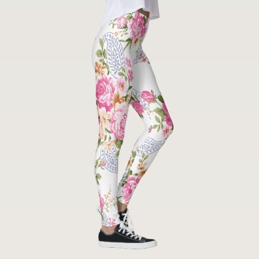  Floral roze Leggings (Rechts)