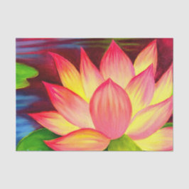 Floral roze Lotus Decoupage Painting Tissuepapier