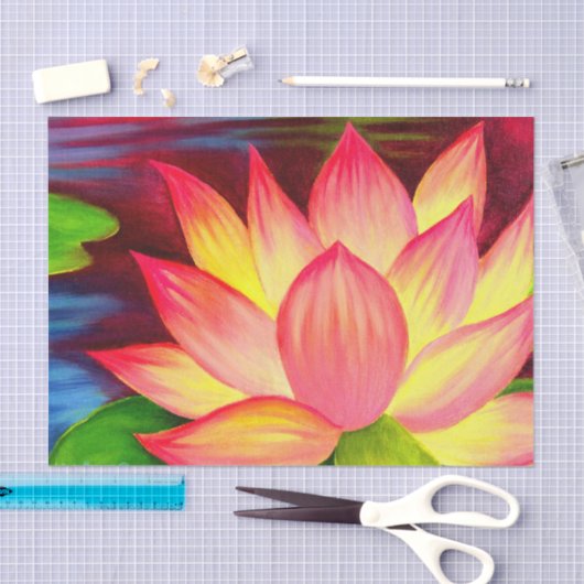 Floral roze Lotus Decoupage Painting Tissuepapier (Craft)