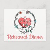 Floral roze lovevogels bruiloft repetitie dans Inv Uitnodiging Briefkaart (Voorkant)