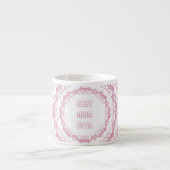 Floral roze mandala. Naam. Espresso Kop (Voorkant)