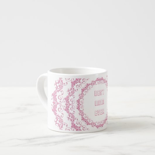 Floral roze mandala. Naam. Espresso Kop (Links)