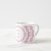 Floral roze mandala. Naam. Espresso Kop (Voorkant rechts)