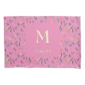FLORAL Roze | MONOGRAM | Schrift Kussensloop (Voorkant-Links)