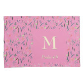 FLORAL Roze | MONOGRAM | Schrift Kussensloop (Voorkant-Rechts)