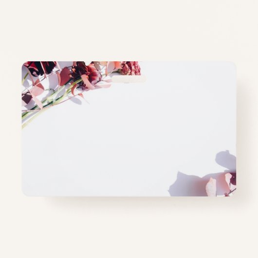 Floral roze naam badge (Achterkant)