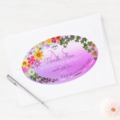 Floral roze Paars Etiket Monogram en Logo (Envelop)
