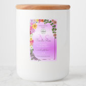 Floral roze Paars Etiket Monogram en Logo (Voorkant)