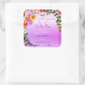 Floral roze Paars Etiket Monogram en Logo (Tas)