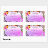 Floral roze Paars Etiket Monogram en Logo (Vel)