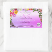 Floral roze Paars Etiket Monogram en Logo (Tas)