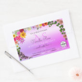 Floral roze Paars Etiket Monogram en Logo (Envelop)