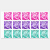 Floral roze Paarse Blauwgroen Rozen Etiketten Logo Labels (Vel)