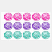 Floral roze Paarse Blauwgroen Rozen Etiketten Logo Labels (Vel)