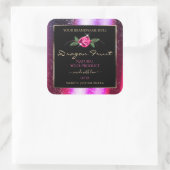 Floral roze Paarse glitter zwarte etiketten van pr (Tas)