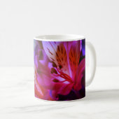 Floral Roze Paarse Lelies Koffie Mok (Voorkant rechts)