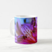 Floral Roze Paarse Lelies Koffie Mok (Voorkant links)