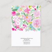 Floral roze paarse waterverf oorscherm visitekaartje (Achterkant)