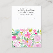 Floral roze paarse waterverf oorscherm visitekaartje (Voorkant)