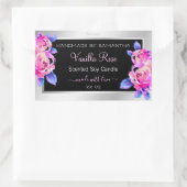 Floral roze Paarse zilveretiketten Rechthoekige Sticker (Tas)