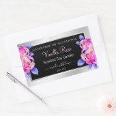 Floral roze Paarse zilveretiketten Rechthoekige Sticker (Envelop)