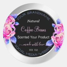 Floral roze Paarse zilveretiketten