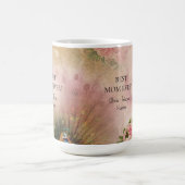 Floral roze pauw beste mam kinderen Moederdag Koffiemok (Center)