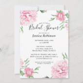 Floral roze pioen witte achtergrond Vrijgezellenfe Kaart (Voorkant)