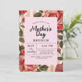 Floral roze pioenrozen Moederdag brunch Kaart (Staand voorkant)