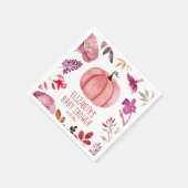 Floral roze pompoen Herfst Baby shower Servet (Hoek)