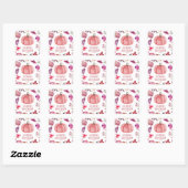 Floral roze pompoen Herfst Baby shower Vierkante Sticker (Vel)