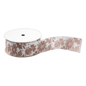 Floral roze roodbruin grosgrain lint (Spoel)