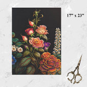 Floral roze Rose Bouquet groot Tissuepapier