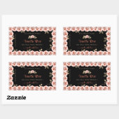 Floral roze Roses Black Product Packaging Labels (Vel)