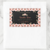 Floral roze Roses Black Product Packaging Labels (Tas)