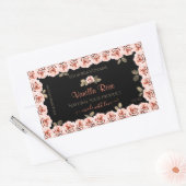 Floral roze Roses Black Product Packaging Labels (Envelop)