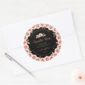 Floral roze Roses Black Product Packaging Labels (Envelop)