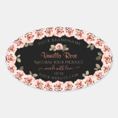 Floral roze Roses Black Product Packaging Labels (Voorkant)