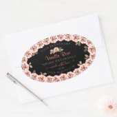 Floral roze Roses Black Product Packaging Labels (Envelop)