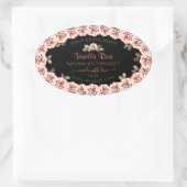 Floral roze Roses Black Product Packaging Labels (Tas)