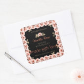 Floral roze Roses Black Product Packaging Labels (Envelop)