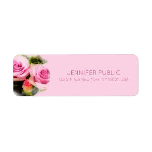 Floral roze Roses Bouquet Flowers Return Address Etiket