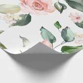 Floral roze Roses Elegant Cadeaupapier (Hoek)