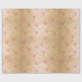 Floral roze Roses Gold Shimmer Chic Cadeaupapier (Vlak)