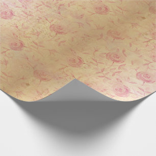 Floral roze Roses Gold Shimmer Chic Cadeaupapier