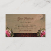 Floral roze Roses Roustige boomschors Logo Visitekaartje (Achterkant)