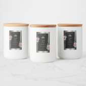 Floral roze Roses Silver Black Product Labels Logo Voedselcontainer Etiket (Flessen)