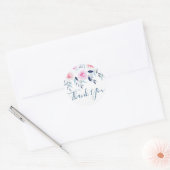 Floral roze Roses Waterverf Dank u Ronde Sticker (Envelop)