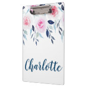 Floral roze Roses Waterverf Gepersonaliseerde naam Klembord (Links)