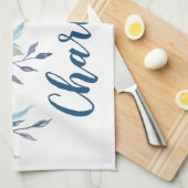 Floral roze Roses Waterverf Gepersonaliseerde naam Theedoek (Quarter Fold)